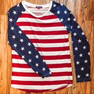 Patriotic Stars and Stripes Long Sleeve Shirt